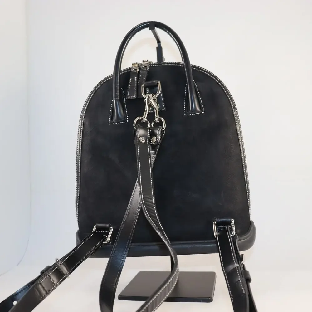 Vintage Dooney & Bourke Black Leather Backpack‎ Made in USA Duck Logo
